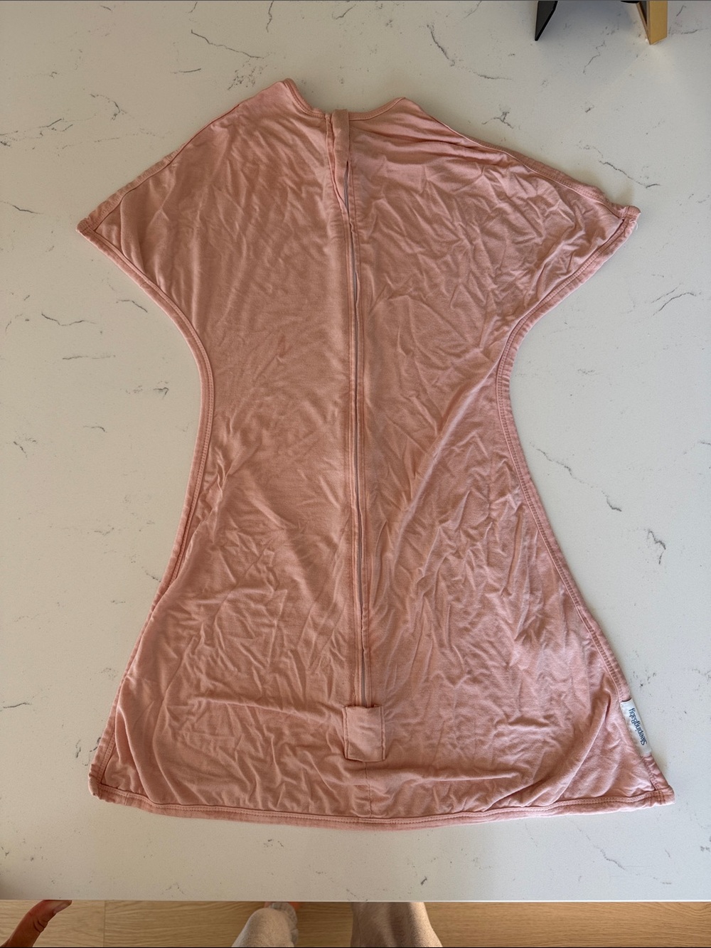 Sleeping Baby Pink Baby Swaddle Sack with Center Zipper